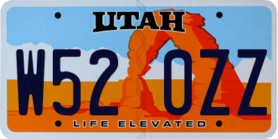 UT license plate W520ZZ