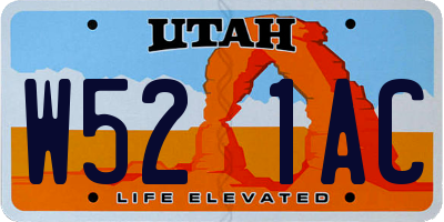 UT license plate W521AC
