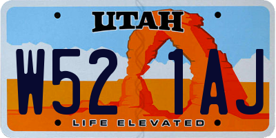UT license plate W521AJ