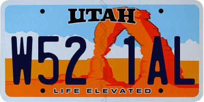 UT license plate W521AL