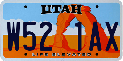 UT license plate W521AX