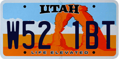 UT license plate W521BT