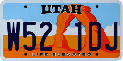 UT license plate W521DJ
