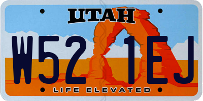 UT license plate W521EJ