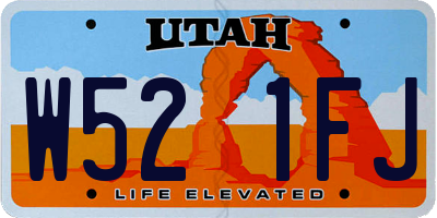 UT license plate W521FJ