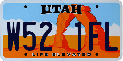 UT license plate W521FL