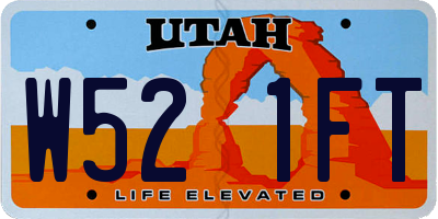 UT license plate W521FT