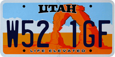 UT license plate W521GF