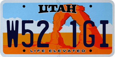 UT license plate W521GI