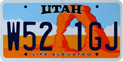 UT license plate W521GJ