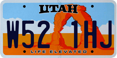 UT license plate W521HJ