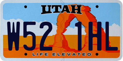 UT license plate W521HL