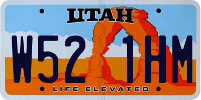 UT license plate W521HM