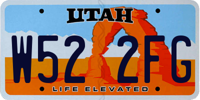 UT license plate W522FG