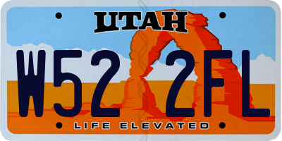 UT license plate W522FL
