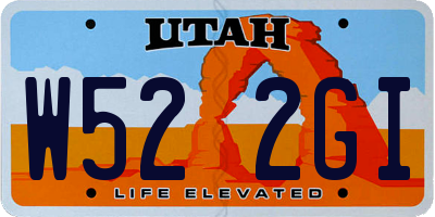UT license plate W522GI