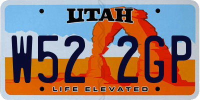 UT license plate W522GP