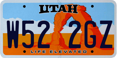 UT license plate W522GZ