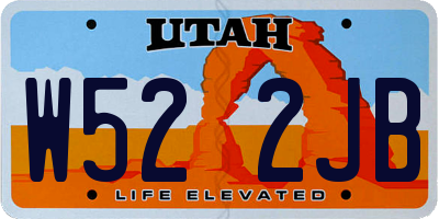 UT license plate W522JB