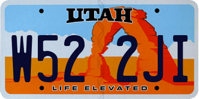 UT license plate W522JI