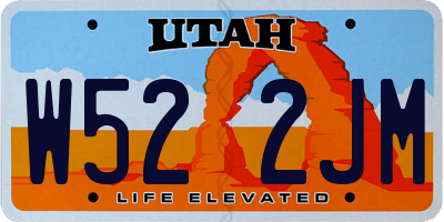 UT license plate W522JM