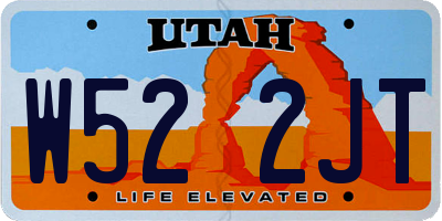 UT license plate W522JT