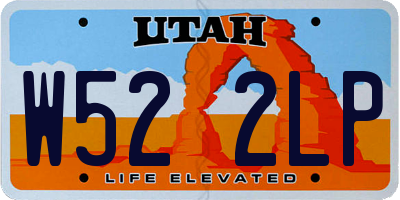 UT license plate W522LP