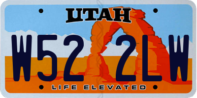 UT license plate W522LW