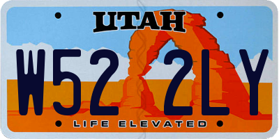 UT license plate W522LY