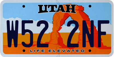 UT license plate W522NF