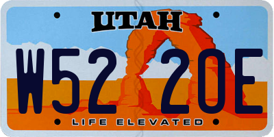 UT license plate W522OE