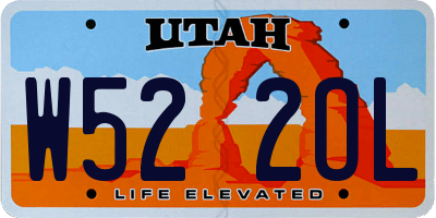 UT license plate W522OL