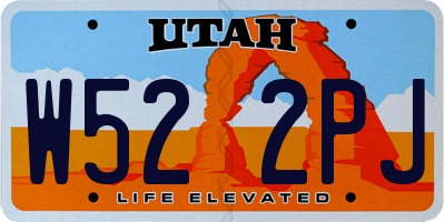 UT license plate W522PJ