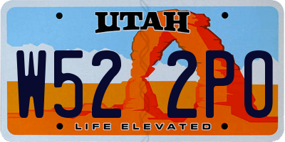 UT license plate W522PO