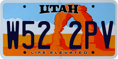 UT license plate W522PV
