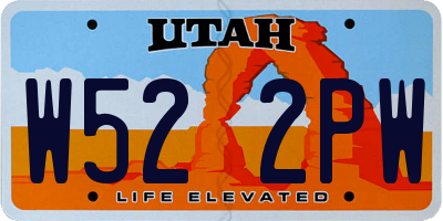UT license plate W522PW