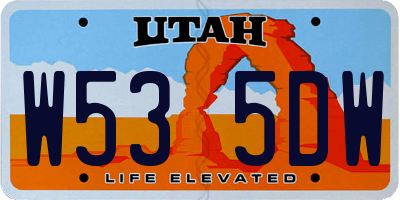 UT license plate W535DW