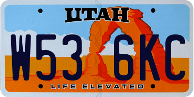 UT license plate W536KC