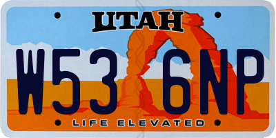 UT license plate W536NP