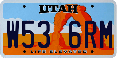 UT license plate W536RM