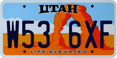 UT license plate W536XF