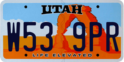 UT license plate W539PR