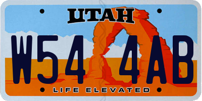 UT license plate W544AB
