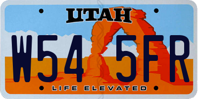 UT license plate W545FR