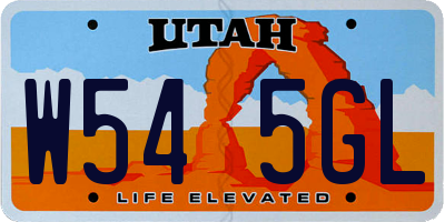 UT license plate W545GL