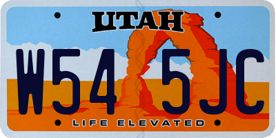 UT license plate W545JC