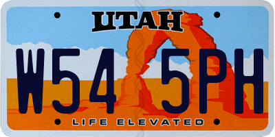 UT license plate W545PH