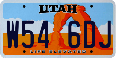 UT license plate W546DJ