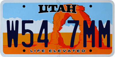 UT license plate W547MM