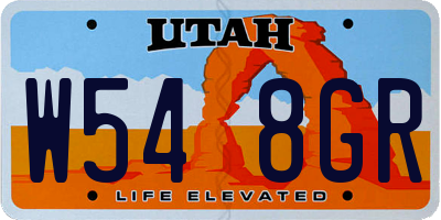 UT license plate W548GR
